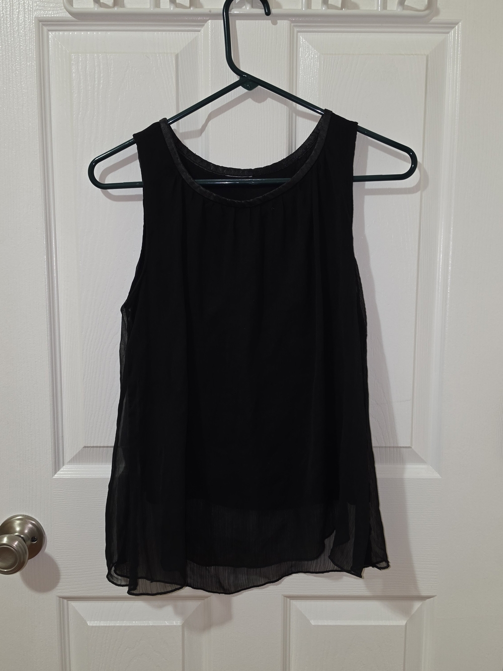 SO Black Sleeveless Chiffon Layered Camisole Tank Top Small